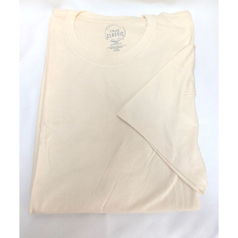 True Classic Classic Crew Neck Short Sleeve T-Shirt Sz XXL Heather Beige